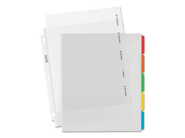 Avery AVE75243 Binder Pockets, 3-Hole Punched, 9 1/4 x 11, Clear, 5/Pack 