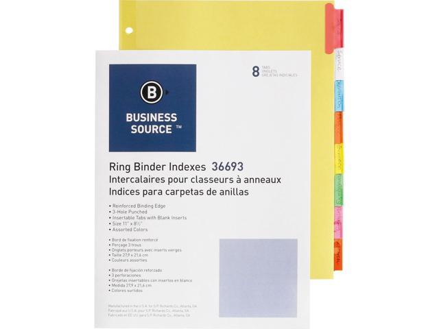 Ring Binder Indexes 1-1/2" Tabs 11"x8-1/2" 8-Tabs Multi