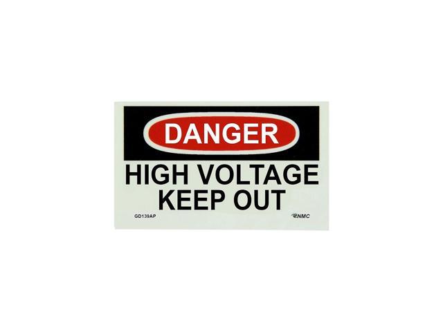 National Marker Glow Labels - Danger High Voltage Keep Out 3X5 Adhesive ...