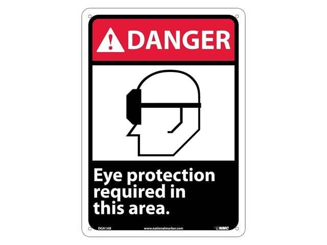 National Marker Danger Signs Eye Protection Required In This Area W Graphic 14X10 040