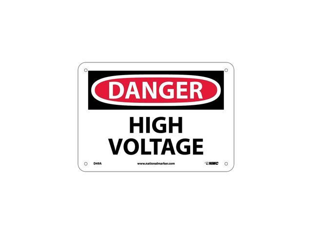 National Marker High Voltage 7X10 .040 Aluminum Danger Sign D49A ...