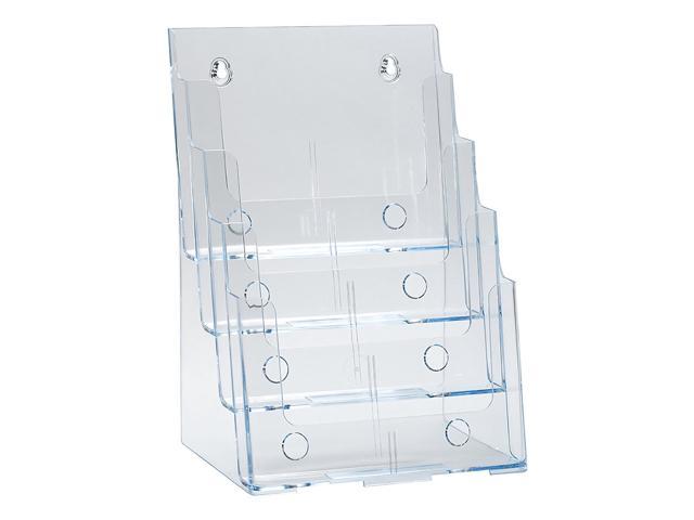 Photo 1 of Azar Four-Tier Brochure Holder 8.5" x 11" Clear Plastic