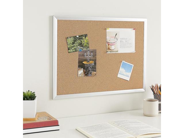 Universal Cork Board with Aluminum Frame 48 x 36 Natural Silver Frame