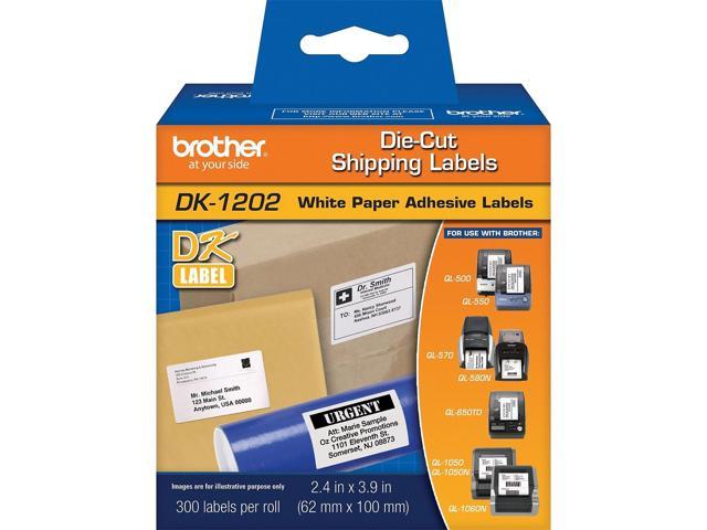Brother Die-Cut Shipping Labels 2.4 x 3.9 White 300/Roll