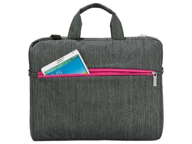 Vangoddy Wave Laptop Briefcase Gray/Magenta Nylon (NBKLEA602) - Newegg.com