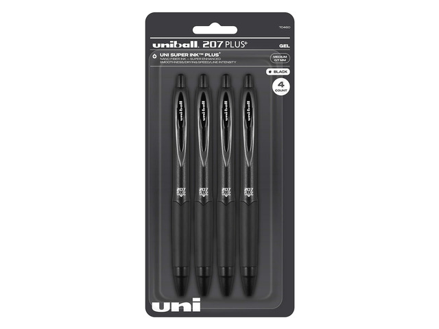 Uni-ball 207 Plus+ Gelroller, Mittlere Spitze 0,7 Mm, Einziehbar, Für Flüssiges Schreiben