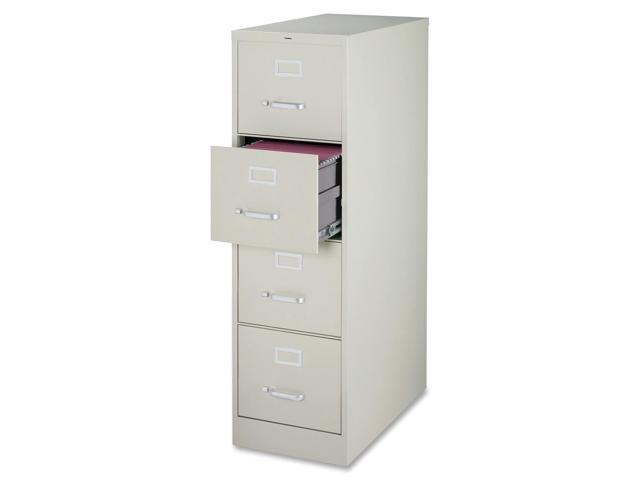 Lorell Commercial-grade Vertical File - 15 x 22 x 52 - 4 x Drawer(s) for  File - Letter - Lockable, Ball-bearing Suspe 