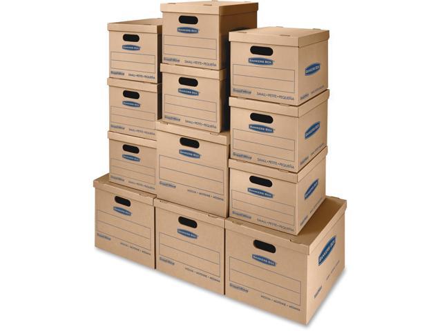 Photo 1 of Bankers Box SmoothMove Classic Moving Boxes, Tape-Free Assembly, Easy Carry Handles, Brown, Assorted 12 Pack (7716401)