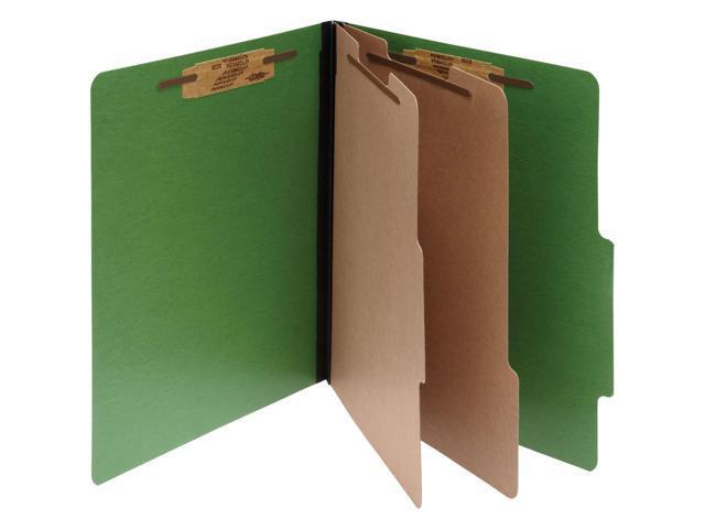 8.50" X 11" 10 / Green Sparco Classification Folder 2 Dividers Letter 