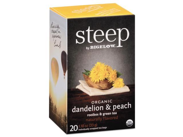 Bigelow 17715 Steep Tea, Dandelion & Peach, 1.18 Oz Tea Bag, 20/Box