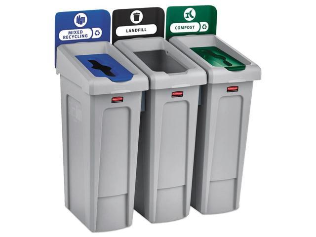 Rubbermaid Commercial 2007918 Slim Jim Recycling Station Multiple