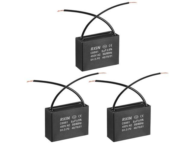 Cbb61 Run Capacitor 450v Ac 5uf 2 Wires Metallized Polypropylene