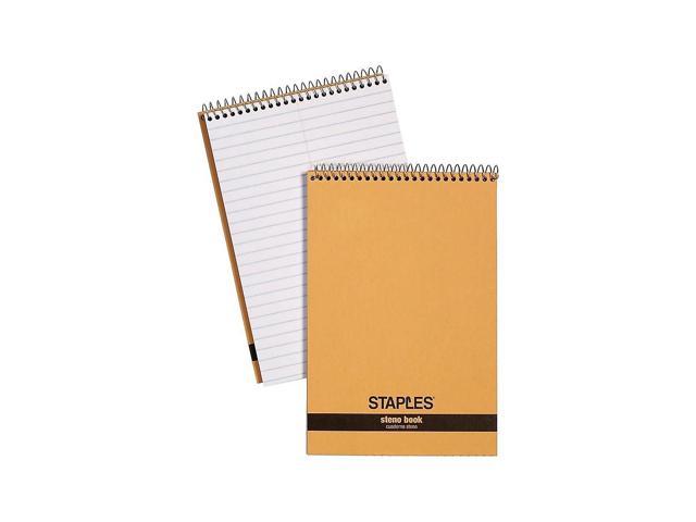 Staples 504390 Steno Pads 6-Inch x 9-Inch Quad Assorted Color Covers 80 Sh./Pad 6 Pads/PK 