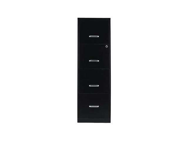 MyOfficeInnovations 4-Drawer Vertical File Cabinet Locking Letter Black 18"D