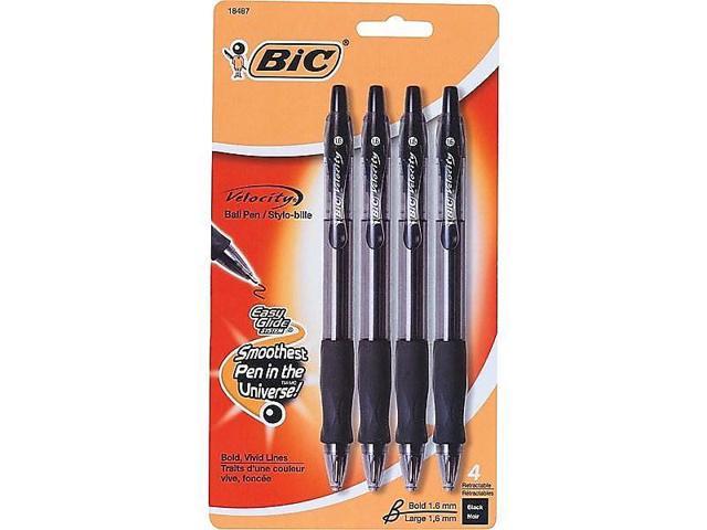 BIC Velocity Retractable Ballpoint Pens Bold Point Black Ink 859025 