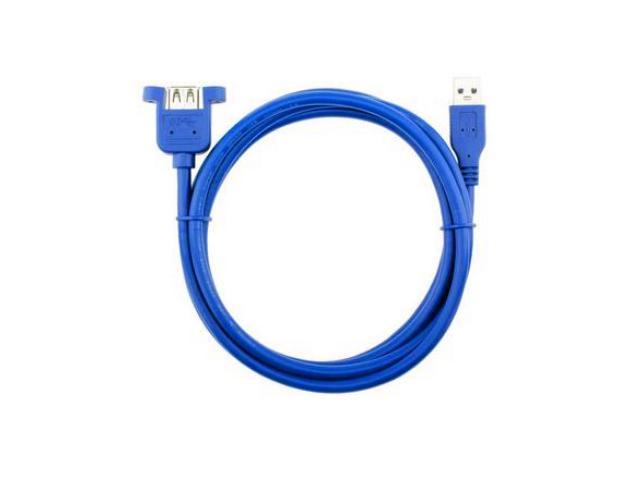 Cable Length: 1m Cables USB 3.0 Male to Female Extension Cable with Panel Mount Screw Hole Lock Connector Adapter Cord for Computer Blue Wholesale