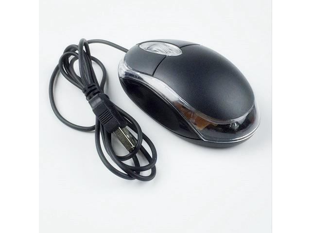 3D Mini USB Wired Optical Scroll Wheel Mouse Mice for PC Laptop Desktop Black