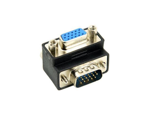 Down Angled 90 Degree SVGA 15pin RGB VGA Male To VGA Female Extension Adapter Converter for Monitor Projector