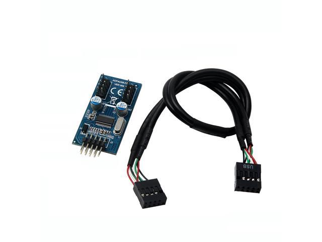 grus hestekræfter cykel 1-to-2 Splitter Motherboard USB 2.0 9Pin Internal Header Male to Dual 2x  9Pin Header Male HUB Converter PCB Board Adapter with Female to Female  Extension Cable 30cm - Newegg.com
