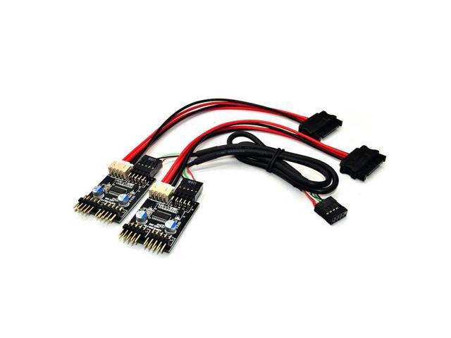 1-to-4 Splitter Motherboard USB 2.0 9Pin Internal Header Male 9Pin Header Male HUB Converter PCB Board Adapter with 30cm Extension Cable and SATA 15Pin Power Cable - Newegg.com
