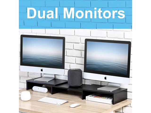 Fitueyes Computer Monitor Stand Riser With Adjustable Length And Angle 3 Shelf Dt108001wb Newegg Com