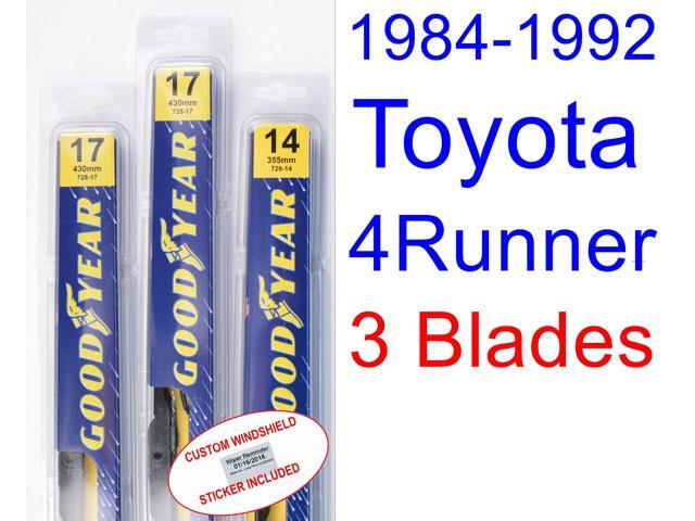 1984 1992 Toyota 4Runner Replacement Wiper Blade Set Kit Set Of 3 Blades 1985 1986 1987 1988 