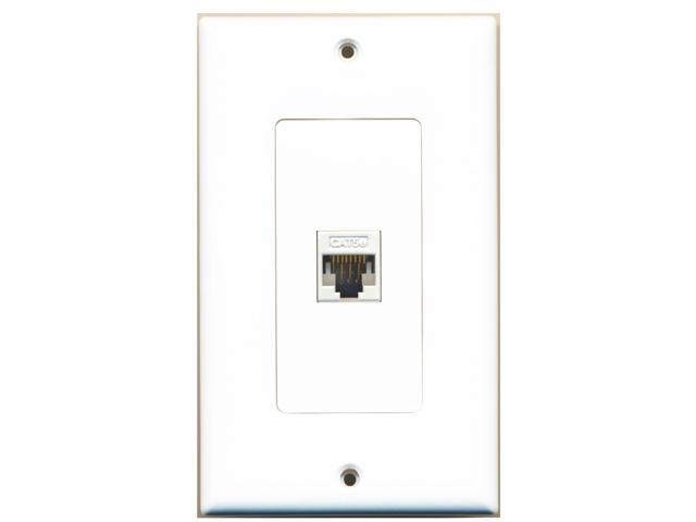 RiteAV RCA Blue Wall Plate Insert White