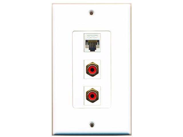 Riteav 2 Port Rca Red And 1 Cat5e Ethernet White Decora Port Cat5e Ethernet White Decora