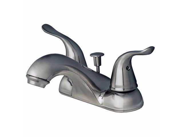 Builders Shoppe 2021BN Two-Handle Centerset Lavatory Faucet with Pop-Up Drain - Brushed Nickel Finish - Newegg.com