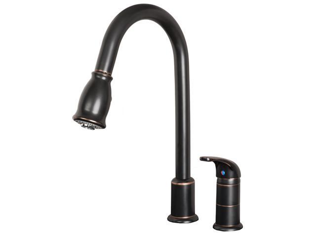 Builders Pe 1160tb 16 Single Handle Pull Down Kitchen Faucet Oil Rubbed Bronze Finish Newegg Com