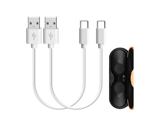 Pack De 2 Cables USB-C Geekria De 30 Cm Para Sony WH-1000XM5/XM4/XM3 Y Más – Carga Rápida Y Duraderos