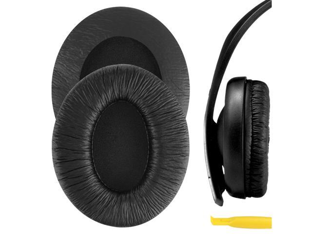 Photo 1 of Geekria QuickFit Leatherette Replacement Ear Pads for Sennheiser HD202, HD202S, HD212, HD437, HD447, PX360 Headphones Earpads, Headset Ear Cushion Repair Parts (Black)