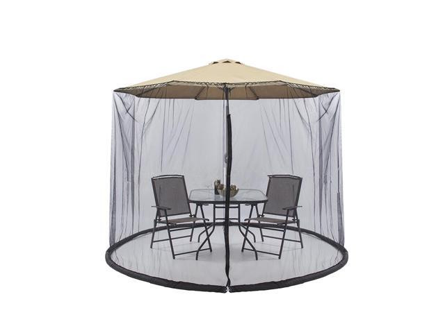 300x230cm Patio Umbrella Cover Zippered Mosquito Netting Screen Table Umbrella Garden Deck Furniture For Outdoor Black Newegg Com