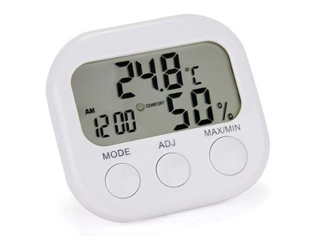 Digital LCD Thermometer Hygrometer Temperature Humidity Meter Gauge Clock 