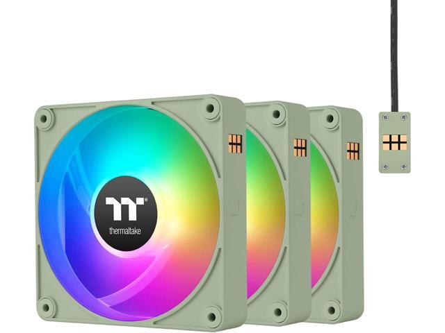 Thermaltake CT120 EX ARGB Reverse PC Cooling Fan Matcha Green 3-Fan Pack, Magnetic Connection, 5V Motherboard Sync, 16.8 Million Colors 9 Addressable LEDs, 120 mm Case/Radiator Fan, CL-F198-PL12MG-A