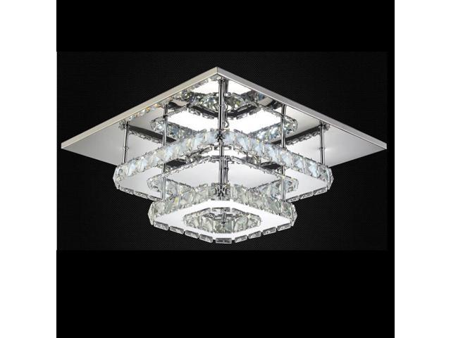 Oovov Entrance Crystal Led Ceiling Lights Square Living Room Balcony Hallway Corridor Stairs Ceiling Lamp 30cm 12 36w