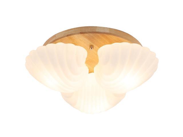 Oovov Wood Glass Shell Ceiling Light Creative Baby Room Kid S Room Bedroom Study Room Ceiling Lamps