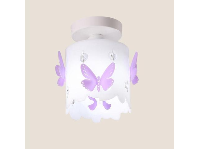 Oovov Romantic Crystal Butterfly Corridor Ceiling Lamp Princess Room Kid S Room Aisle Balcony Entrance Ceiling Light Purple