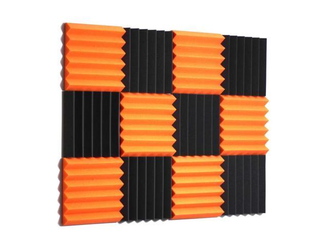 2" Orange and Black Acoustic Wedge Soundproofing Studio Tiles 12 pack