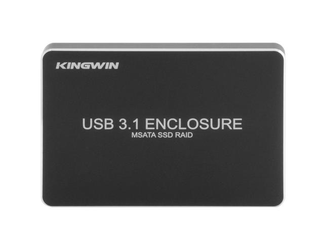Kingwin KM-U3MSATA-TC External Enclosure for Dual 50mm MSATA SSD Drives Up to 10.0 Gbps Data Transfer Rate In USB 3.1 (Gen 2) Type C