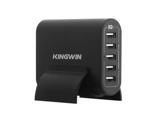 Kingwin PS-7342 5-port USB charger Intelligent quick charge (IQ) technology Safety protection: overcharge, overcurrent, overvoltage protection Travel friendly, simple operation