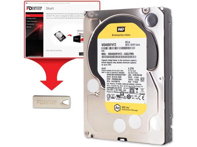 Fantom Drives WD 4TB (4.3TB) 7200RPM Enterprise Hard Drive Upgrade Kit, 3.5", SATA 6.0 Gb/s, 64MB Cache with FD Cloning Utility in USB Flash Drive