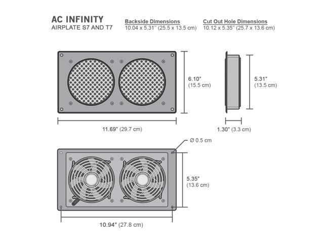 13704円 人気No.1/本体 AC Infinity AIRPLATE T7 Quiet Cooling Fan System with Thermostat Control for Home Theater AV Cabinets by