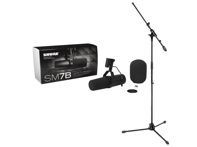 Shure Sm7b Cardioid Dynamic Microphone W Tripod Boom Stand Package Newegg Com