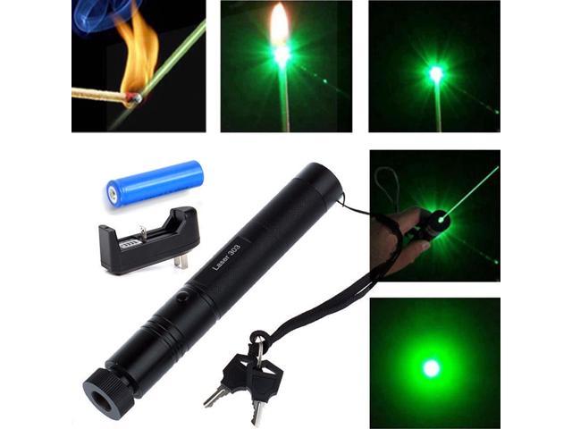 4 in 1 Green Laser Pen Pointer Boxed Adjustable Focus Charger 18650 Battery 