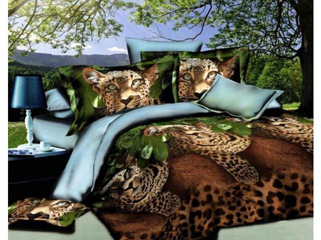 3d Animal Tiger Lion Wolf Queen King Size Bed Quilt Duvet Sheet