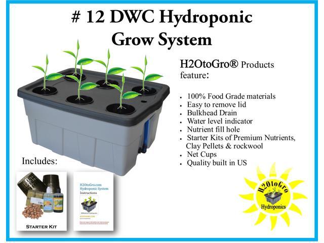OG Series H2OtoGro DWC Hydroponic # 5 4-site Bucket BASIC Grow Kit 