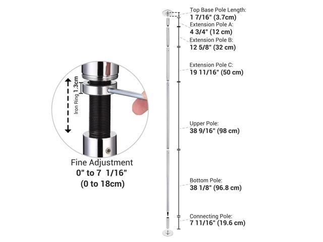 Yescom 500 mm New Chrome Dancing Pole Extension for 45 mm