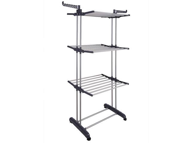 3 Tier extendable Clothes Airer Dryer Metal Laundry Drying Rack Indoor Outdoor
