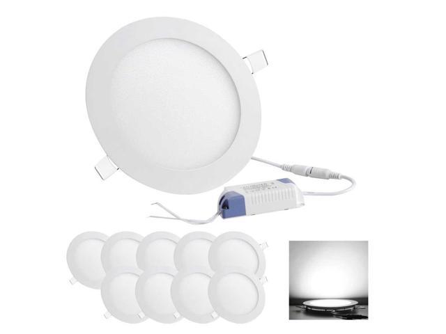 10X12W Round LED Recessed Panel Down Lights Bulb Warm White Lamp Ceiling Fixture 